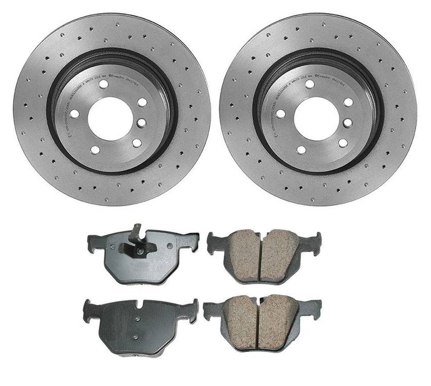 BMW Disc Brake Pad and Rotor Kit - Rear (336mm) (Xtra) (Ceramic) (EURO) 34216855004 - Akebono Euro Ultra-Premium 4122343KIT